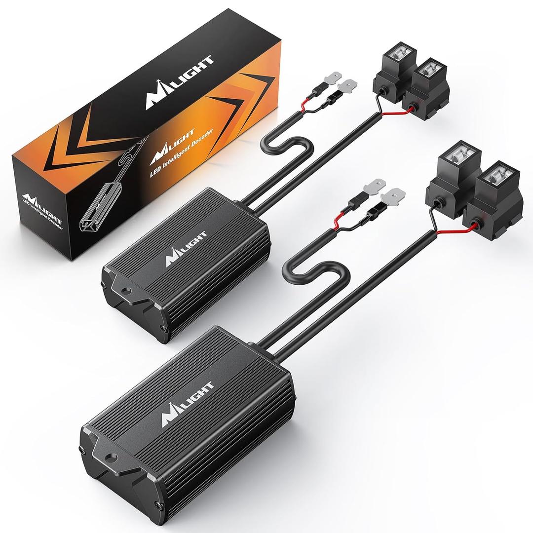 Nilight H1/H3 LED CANbus Decoder - Anti-Flickering Harness Error Free Resistor Capacitor for LED Bulb, Pack of 2 Nilight H1/H3 LED CANbus Decoder - Anti-Flickering Harness Error Free Resistor Capacitor for LED Bulb, Pack of 2