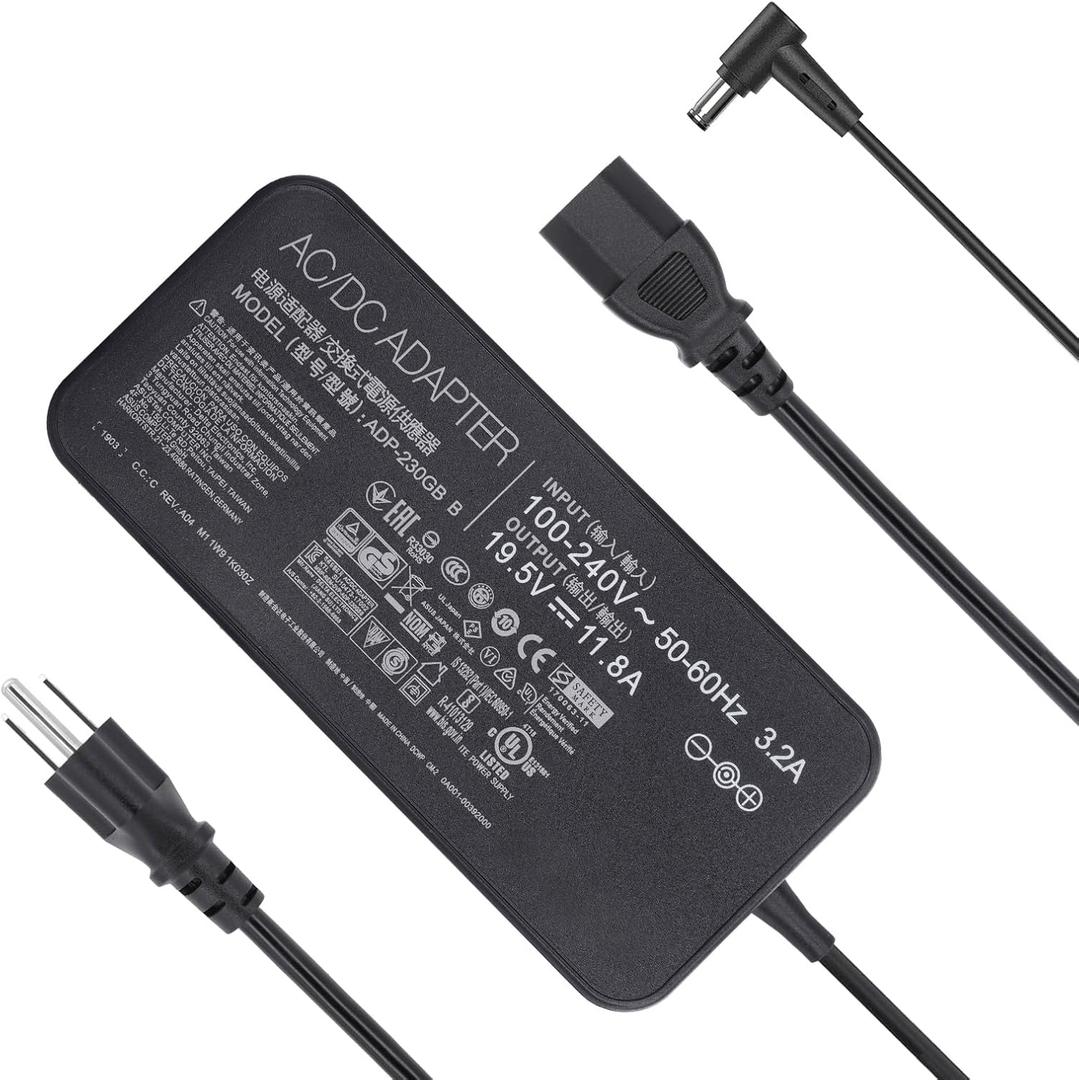 230W 11.8A 19.5V ADP-230GB B AC Charger for ASUS ROG Zephyrus S GX531GM GX502GW GX701GX GX501 GU501G GU501GM GU501 GU502GV ROG Strix GL703 GL504GM GL704GM Gaming Laptop Power Supply Adapter Cord