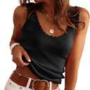 Tankaneo Womens V Neck Tank Tops 2026 Sleeveless Ribbed Knit Shirts Summer Casual Sexy Sweater Vest (Black, L)