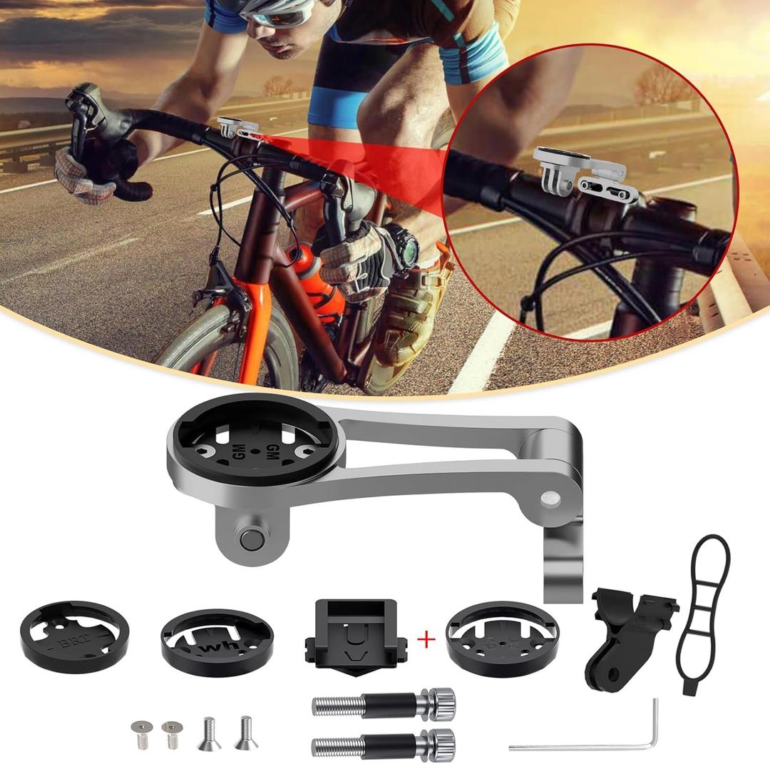 Out Front Adjustable Bicycle Mount - Aluminum Alloy Bike Mount for Garmin Extended Mountain Bike Computer Road Mountain Cycling GPS Combo Extended Bike Accessories for 32mm Handlebar
