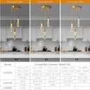 LMQNINE Kitchen Light Fixtures Ceiling Dimmable LED Modern Gold Pendant Light Mini Teardrop Crystal Pendant Light for Kitchen Island Bedroom Hallway Entryway (3-Light)