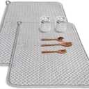 2 Pack Microfiber Dish Drying Mat,24*17 inch Absorbent Dish Drainer Kitchen Counter,Large Size Dish Drying Pad for Countertops,Sinks,Draining Racks (Gray)