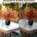 21 Bundles Artificial Fall Flowers for Outdoors 3 Colors Fake Faux Fall Flowers for Decoration with Eucalyptus Leaves No Fade Plastic Flowers in Vase for Autumn Decor Garden Patio Porch Window Home (Mixed Orange)