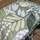 Alma Washable Modern Botanical Floral Green Rug 6x9