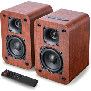 Saiyin Bluetooth Bookshelf Speakers for Record Player,Active Speakers with 3 Inch Woofer, Powered Speakers with Optical/AUX/TV-ARC Input for Turntable, PC and TV