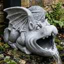 Elenon Gargoyle Decorative Gutter Downspout Extension Statue, Gutter Guardian Rain Downspout Extender, Garden Splash Block Outdoor Sculpture for 3" 4" Down Spouts Decor