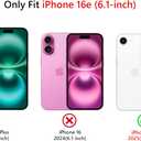 2 x NITITOP Compatible with iPhone 16e Case with Card Holder Clear Cute Line Rose Floral Flowers for Women Girls Soft TPU Wallet Shockproof Protective Cover - White