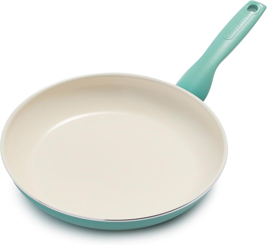 GreenPan Rio Healthy Ceramic Nonstick 10" Frying Pan Skillet, PFAS-Free, Dishwasher Safe, Turquoise
