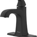Pfister Bellance Single Handle Bathroom Sink Faucet - 1 or 3 Hole Mount, Matte Black Finish, NSF Certified, WaterSense Compliant with Push & Seal Drain LF042BLLB