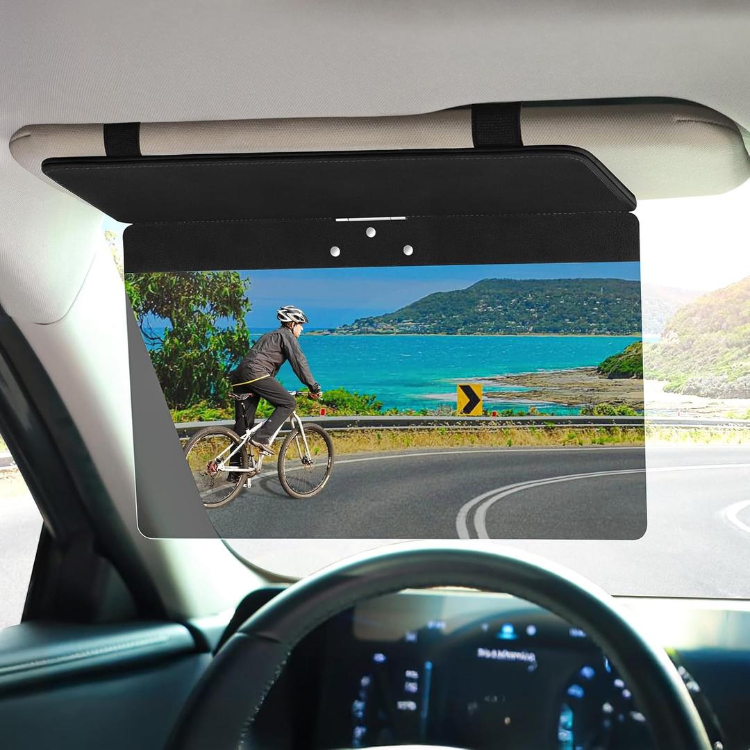 NAZZO Sun Visor Extender for Cars, Adjustable PC Sunshade Lens, Car Sun Visor Extension Blocker, Glare, UV, Stray Light, Snow Blindness Protector, Safe Driving, Universal for Car SUV, Black