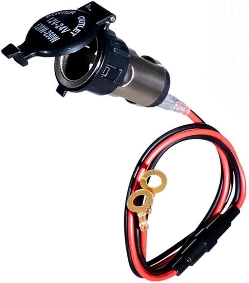 EAHOSUCC 12Volt Car Cigarette Lighter Socket Female with 1M/3.3FT Wiring Harness, 12V Waterproof Power Outlet Replacement Plug for Car, ATV, Marine