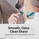 2 x Double Edge Safety Razor, Single Blade Razors for Men and Women, with 10 Stainless Steel Safety Razor Blades, Smooth and Close Wet Shaving, Plastic Free, Blue