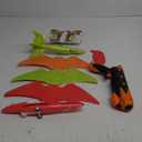 3 Pack Dinosaur Airplane Launcher Toys for Kids, Foam Airplanes for Kids Boys Toys with Stickers, Outdoor Flying Toys Birthday Gifts for 4 5 6 7 8 9 10 12 Year Old Boys Girls. (Red&green&orange)
