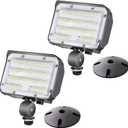 40W LED Flood Light, Outdoor Security Floodlights Fixture with Knuckle Mount Base, Dusk-to-Dawn Photocell Daylight 5,200lm(300W Equivalent) 100-277V IP65 Waterproof for Entrance Yard (2Pack)