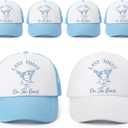 6 Pcs Last Toast on the Coast Bachelorette Trucker Hats Bridal Headwear Bridesmaid Cap for Bride Accessories Bridesmaid Gift Bach Party Wedding Bachelorette Weekend Bridal Party Decor Favor