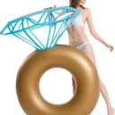 Jasonwell Inflatable Diamond Ring Pool Float - Engagement Ring Bachelorette Party Float Stagette Decorations Swimming Tube Floaty Outdoor Water Lounge Floats for Adults, Large