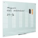 Glass Whiteboard Magnetic Dry Erase Board - Frameless Glass White Board 36 x 24 Inches, Wall Mounted, Office, Home & School