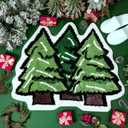 Tinideya Winter Bathroom Mat 32 x 24 Inches Green Pine Tree Rugs for Bathroom Living Room Extra Soft Absorbent Washable Non Slip Shower Mat for Home Christmas Winter Holiday Decor