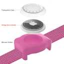 WhoseID Reflective Dog Collar with AirTag Holder,Adjustable Dog Collar with Neoprene Padded & Anti-Lost QR Code Buckle (Rose, Large)