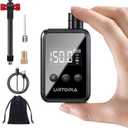 URTOPIA Mini Bike Tire Pump, Fast Inflate Bicycle Pump with Gauge, Rechargeable 150PSI Portable Electric Bike Air Pump with Presta and Schrader Valve for Road Bike, Ebike, Motorcycle, Ball (Black plus)