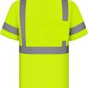 TCCFCCT Hi Vis Shirts for Men Class 2 High Visibility Shirt with Short Sleeves, Reflective Safety Shirts for Men, Construction Work Shirts with Reflective Strips, Durable &Breathable, DC-Yellow XL