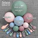 Pink Blue Green Balloon Arch Double Stuffed Dusty Green Pastel Blue Blush Mauve Latex Balloon Garland Kit for Boho Baby Shower Gender Reveal Floral Birthday Tea Party Decoration, 5in, 12in, 18in