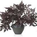 Lyrow 6 Pack Artificial Cimicifuga Plant Leaf Spray Faux Plum Faux Fall Spray Silk Plants Cimicifuga Plant Leaf Branch for Home Vase Wedding Garden Farmhouse Table Mantel Decor (32 Inches)