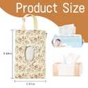 Quilted Baby Wipe Holder Floral Diaper Pouch Portable Quilted Wipes Bag for Car, Stroller