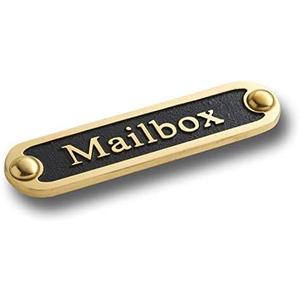Mailbox Brass Door Sign. Traditional Style Home Dcor Wall Plaque Handmade By The Metal Foundry UK.