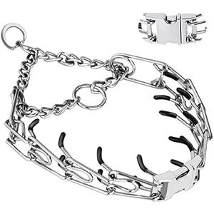 Prong Collar for Dogs, Adjustable Dog Training Collar, Dog Pinch No Pull Collar with Quick Release Buckle for Small Medium Large Dogs(Packed with Two Extra Links)