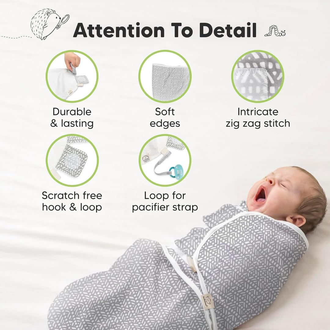 KeaBabies 2-Pack Organic Baby Swaddle Sleep Sacks - Swaddles for Newborns, Infant 0-3 Months, Baby Girls, Boys, Soft & Snug Newborn Sleep Sack, Nursery Swaddling Blankets (Nordic) (One Size)