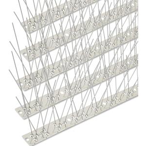 Bird Spikes Stainless Steel 60ft Coverage 56 Pack for Pigeons Small Birds Outdoor Use Bird Prevention Strips for Fence Crows Woodpeckers with 304 Stainless Steel Pins and Base Not Rusty