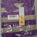 Womens Striped Polo T-Shirts Oversized Short Sleeve Top Cotton Color Block Loose Basic Tee Casual Tunics Summer Spring Tops, L