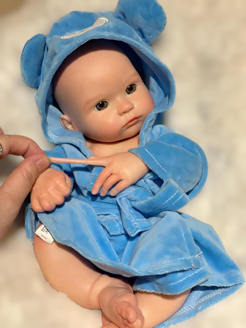 13Inch Full Silicone Reborn Baby Doll Boy Drink and Wet Full Body Silicone Doll Anatomically Correct Real Baby Doll Washable for Children's Presents