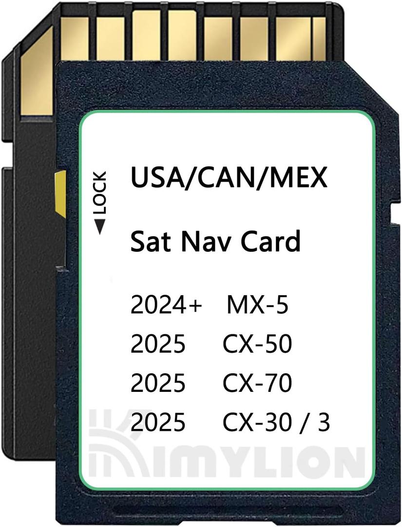Upgraded Navigation SD Card, GPS SD Map Card Compatible with 2025 CX-50/3 / CX-30 / CX-70, 2024+ MX-5, USA/CAN/MEX Maps