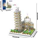 Leaning Tower of Pisa Micro Mini Building Blocks Set Italy Architecture Building Kits Famous Landmark Model Toys Gift for Adults Kids Teens 2500 PCS