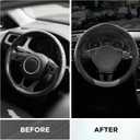 Road Comforts Steering Wheel Cover, Breathable Anti-Slip Leather Steering Wheel Cover, Universal Fit 14.515 Inch, Comfortable Grip - Gray Color