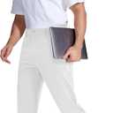 MAGCOMSEN Men's Golf Pants Classic Fit - 30"/32"/34" Stretch Water Resistant Quick Dry Flat Front Dress Pants with 5 Pockets (White)