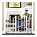 Regalo Easy Step 49-Inch Extra Wide Baby Gate, Includes 4-Inch and 12-Inch Extension Kit, 4 Pack of Pressure Mount Kit and 4 Pack of Wall Mount Kit (White)