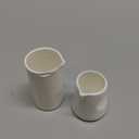 Modern White Mini Ceramic Creamer Container and Small Coffee Milk Pitcher, Minimalist Design(3 oz/4 oz for 2)