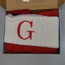 Christmas Stockings with Initials,20 Inches Large Knit Embroidered Letter Green White Christmas Stocking,Monogram Christmas Stocking for Famliy Holiday and Xmas Tree Fireplace (Letter G)