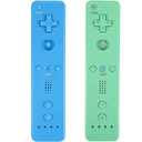 Yosikr Controller for Wii, Remote Controller for Wii with Silicone Case and Wrist Strap Compatible for Wii/Wii U (2 Pack, Blue and Green)