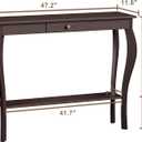 ChooChoo 47 Inch Narrow Console Table with Drawer, Chic Accent Sofa Entryway Table with Shelves for Entryway, Living Room, Hallway, Espresso