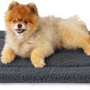 Bedsure Washable Dog Crate Bed for Small Dogs, Soft Foam Floor Pet Mat, Versatile Lightweight Pet Crate Pad for Cages (24x18 in, Grey)