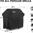 Kingkong 7107 Waterproof BBQ Cover for Weber Genesis E and S Series Gas Grill Including Stainless Steel Meat Fork, Spatula and Tongs, Genesis E/S-60