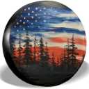 Spare Tire Cover American Flag Waterproof Dust-Proof Universal 15 Inch Wheel Protectors Camper Tire Cover Fit for RV Trailer Truck Jeep SUV Rav4 Motorhome Travel Trailer Accessories