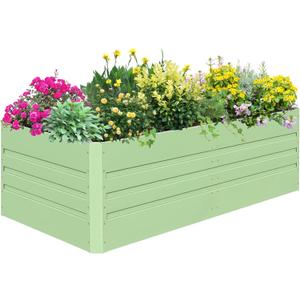 SnugNiture Galvanized Raised Garden Bed 6x3x2FT Outdoor Large Metal Planter Box Steel Kit for Planting Vegetables, Flowers (6x3x2FT, Green)