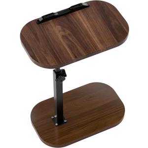 Walnut Brown Couch Table-360Swivel TV Tray Table, Height Adjustable TV Table for Bed,Chair,Couch Or Small Spaces (Brown)