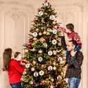 SUNWISHA 15pcs Christmas Clear Acrylic Balls Ornament Set with Bow Tie, Xmas Classic Tree Balls for Holiday Indoor Outdoor Dcor, Wreath, Garland, Party DcorStyle 1