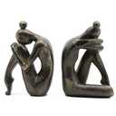 Lukitas Unique Decorative Girl Thinker Bookends, Non-Slip Book Holder, Home Office Bookshelf Decor, Creative Desktop Ornaments for Study Room Hotel Shelves, Resin, 1Pair/2Piece 6.5''